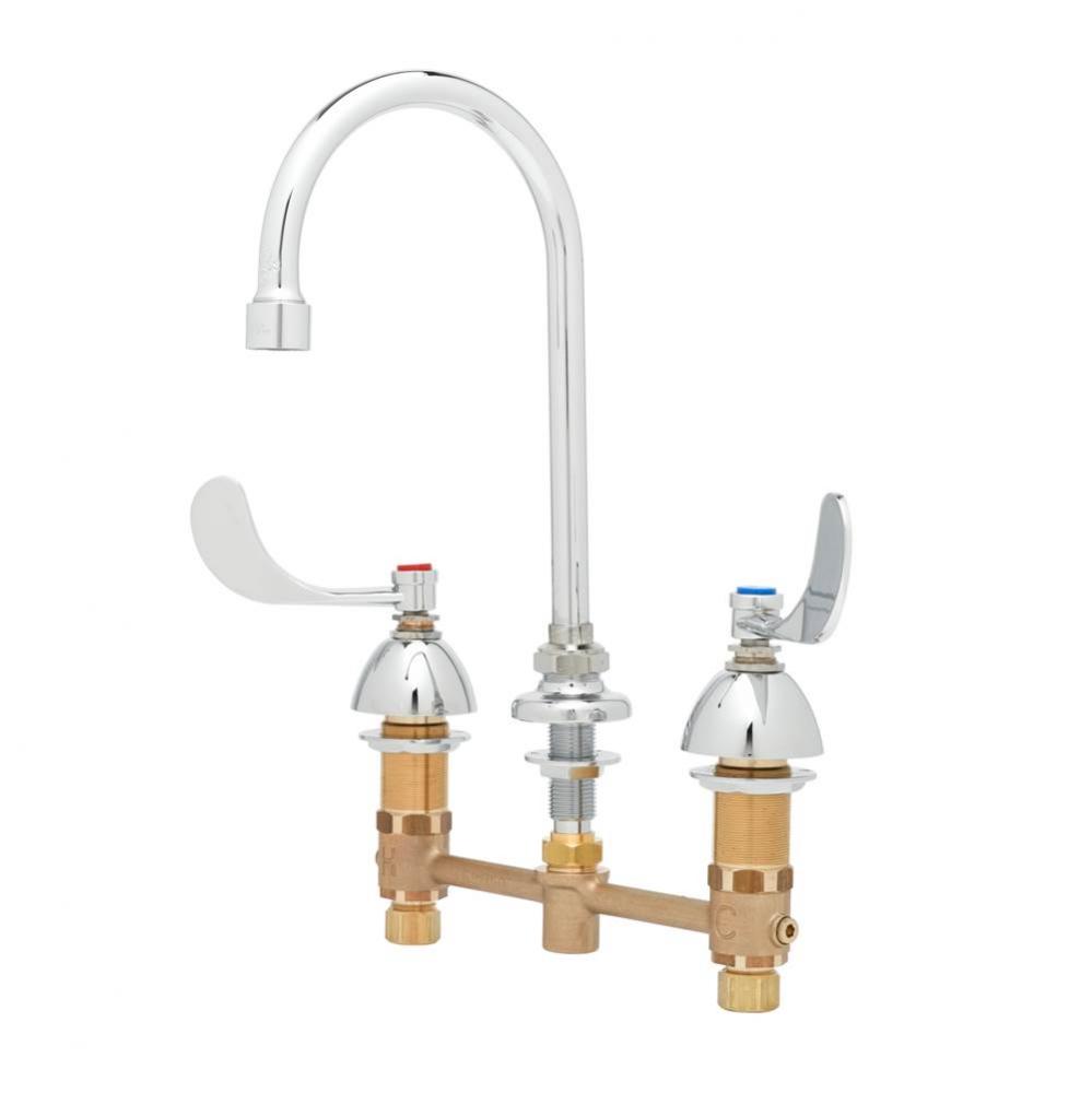 Medical Faucet, 8'' Concealed Body, QT Eternas, Rigid/Swivel Gooseneck and 2.2 gpm Aerat