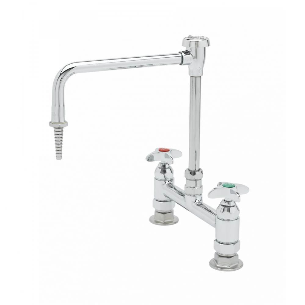 Laboratory Faucet w/ Restricted Swing VB Nozzle & Serrated Tip Outlet, 4-Arm Handles