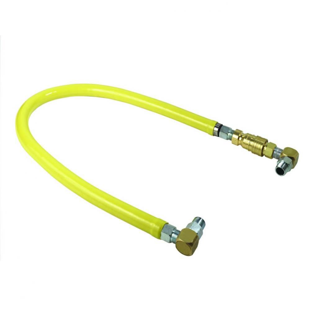 Gas Hose, 3/4'' NPT x 48'' Long, QD, 2-SwiveLinks, 2-Elbows, & AG-RC Restr