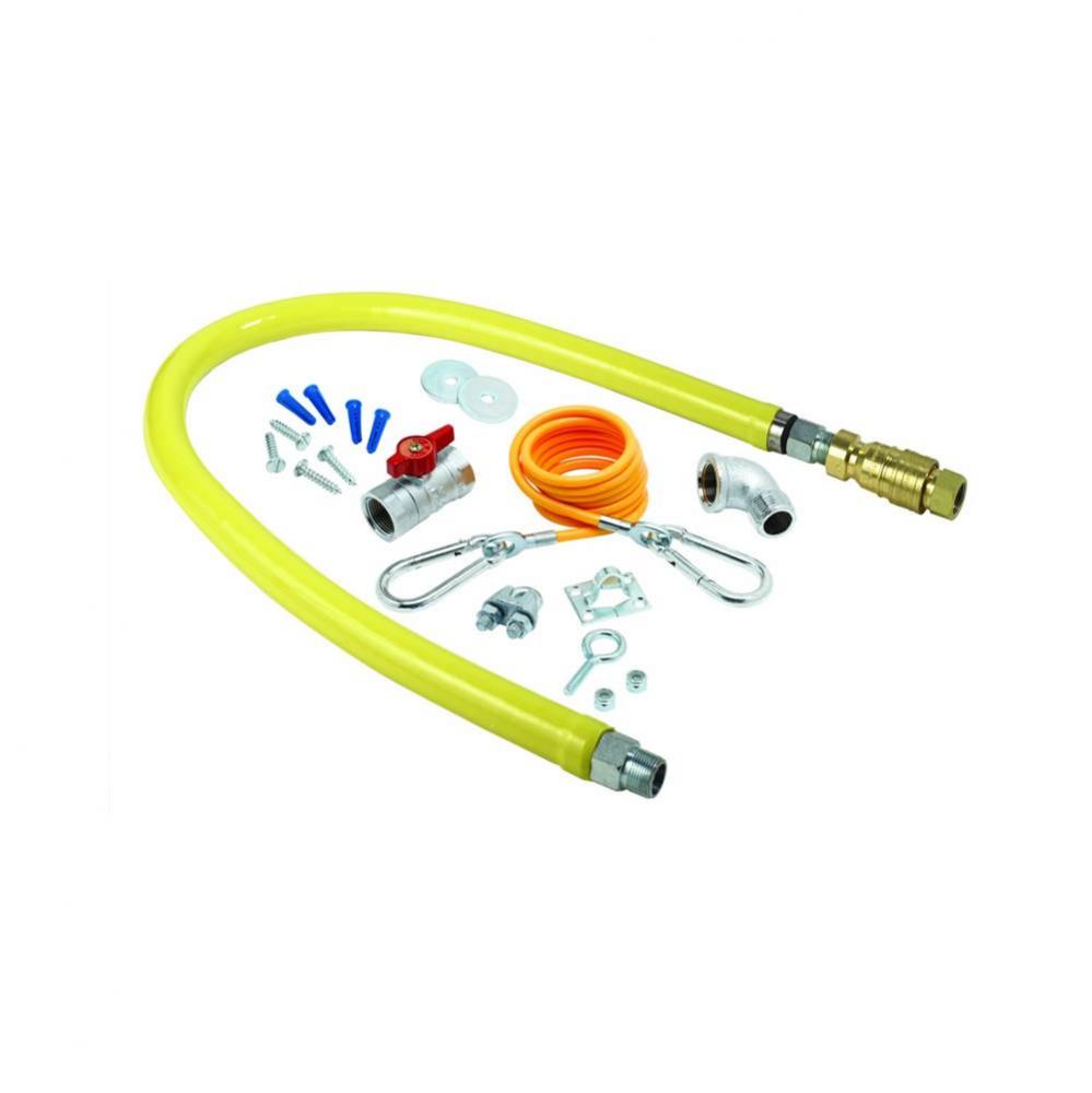 Gas Hose w/Quick Disconnect, 1'' NPT, 60'' Long, Includes Installation Kit