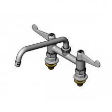 T&S Brass 5F-6DWS10 - equip 6'' Deck Mount Faucet, 10'' Swing Nozzle, 4'' Wrist Handles, S