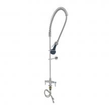 T&S Brass B-0113-B08C - Easy-Install Pre-Rinse:Single Hole Deck Mount,24''Riser,Low Flow Spray Valve