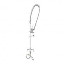 T&S Brass B-0113-B - EasyInstall Pre-Rinse, Spring Action, Single Hole Base, Flex Lines, Wall Bracket