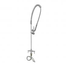 T&S Brass B-0113 - EasyInstall Pre-Rinse, Spring Action, Single Hole Base, 18'' Flex Lines, B-0107 Spray Va