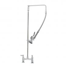 T&S Brass B-0121 - Pre-Rinse Unit: 8'' Deck Mount Base, 12'' Overhead Swivel Arm, B-0107 Spray Va