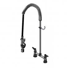 T&S Brass B-0123-CR-J - EasyInstall Pre-Rinse, 8'' Deck Mount Faucet, Cerama Cartridges, B-0107-J Spray valve