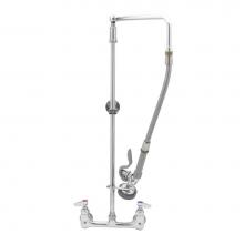 T&S Brass B-0131-B - Pre-Rinse, Overhead Swivel Arm, 8'' Wall Mount, B-0107 Spray Valve, Wall Bracket