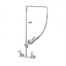 T&S Brass B-0131-CR-B - Pre-Rinse, Overhead Swivel Arm, Wall Mount Base, 8'' Centers, Wall Bracket & Ceramas