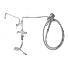 T&S Brass B-0176 - Spray Assembly, Single Hole Base, 12'' Add-On Faucet, Angled Spray Valve