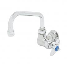 T&S Brass B-0212-F05 - Single Temp Faucet, Wall Mount, 6'' Swing Nozzle, 0.5 GPM Non-Aerated Outlet, 4-Arm Hand