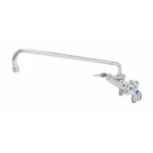 T&S Brass B-0240 - Double Pantry Faucet, Wall Mount, Adjustable Centers, Integral Stops, 18'' Swing Nozzle