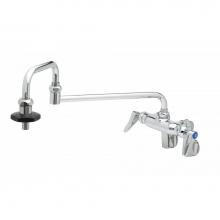 T&S Brass B-0599-CR - Double Pantry Faucet, Wall Mount, Adjustable Centers, 18'' Double-Joint Swing Nozzle, In