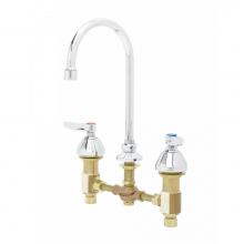 T&S Brass B-0851 - Medical Faucet, Concealed Body, Deck Mount, 8'' Centers, Swivel/Rigid GN, Stream Regulat