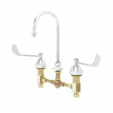 T&S Brass B-0867 - Medical Faucet, Concealed Body, 8'' Centers, 6'' Wrist Handles, Rigid/Swivel G