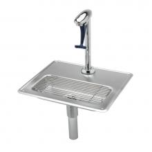 T&S Brass B-1230-12 - Water Station w/ 12'' Pedestal Glass Filler & Drip Pan Assembly