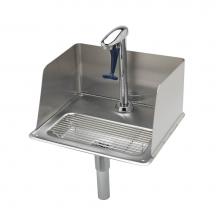 T&S Brass B-1235 - Glass Filler Water Station, Pedestal Glass Filler, Drip Pan with Splash Guard