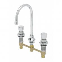 T&S Brass B-2820 - Metering Faucet, Deck Mount, 8'' Centers, Rigid Gooseneck w/ 2.2 GPM Aerator