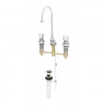 T&S Brass B-2821 - Medical Faucet, Concealed Body, 8'' Centers, Push Button Metering, Swivel/Rigid GN, Pop-