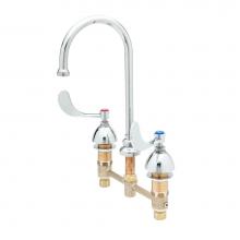 T&S Brass B-2866-LF16-WH4 - 8'' CWS Faucet, 1.5 gpm Flow Disc, B-LT, 4'' Wrist-Action Handles, QT-Eternas,