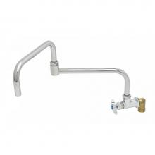 T&S Brass BF-0299-24DJ - Single Wall Mount Big-Flo Faucet, 24'' Double-Joint Swing Nozzle, 00LL Street Elbow