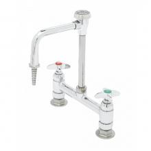 T&S Brass BL-5715-08 - Lab Mixing Faucet, Deck Mounted, Rigid Vacuum Breaker Nozzle, Serrated Tip, 4-Arm Handles