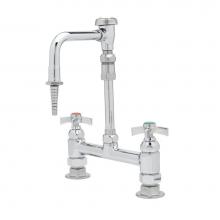 T&S Brass BL-5715-09 - Lab Mixing Faucet, Deck Mount, Swivel Vacuum Breaker Nozzle, Serrated Tip, 4-Arm Handles