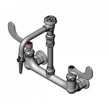 T&S Brass BL-5725-09CRWH4 - Lab Faucet, 8'' Wall Mount, Ceramas, Swivel VB Nozzle, Serrated Tip, 4'' Wrist