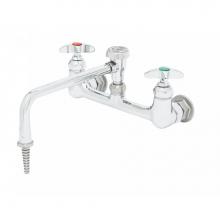 T&S Brass BL-5775-08 - Sink Mixing Faucet, 8'' Wall Mount, 9'' Swing Nozzle, VB, 4-Arm Lab Handles