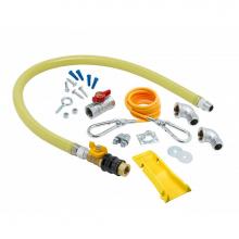 T&S Brass HG-4D-48G-K-PS - 3/4'' NPT x 48'' Gas Hose, Quick-Disconnect Valve (QDV), Cable Kit, Street Els