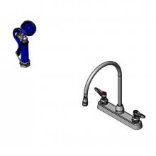 T&S Brass PG-2347-VH - Pet Grooming Faucet w/ Spray Valve, 8'' Deck Mt, Gooseneck