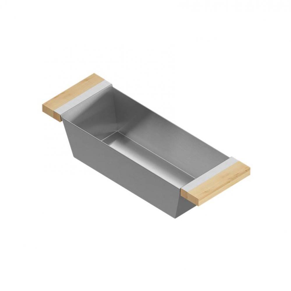Bin For 17In Sink, Maple Handles, 6X18X4-1/4