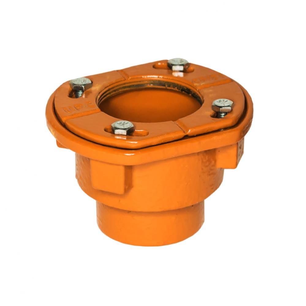 Compact Clamp Down Drain Cast Iron 2'' throat, 2'' threaded outlet