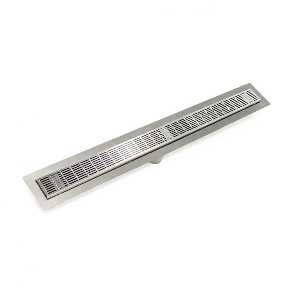 60'' FF Series Complete Kit with 2 1/2'' Perforated Slotted Grate in Satin Sta