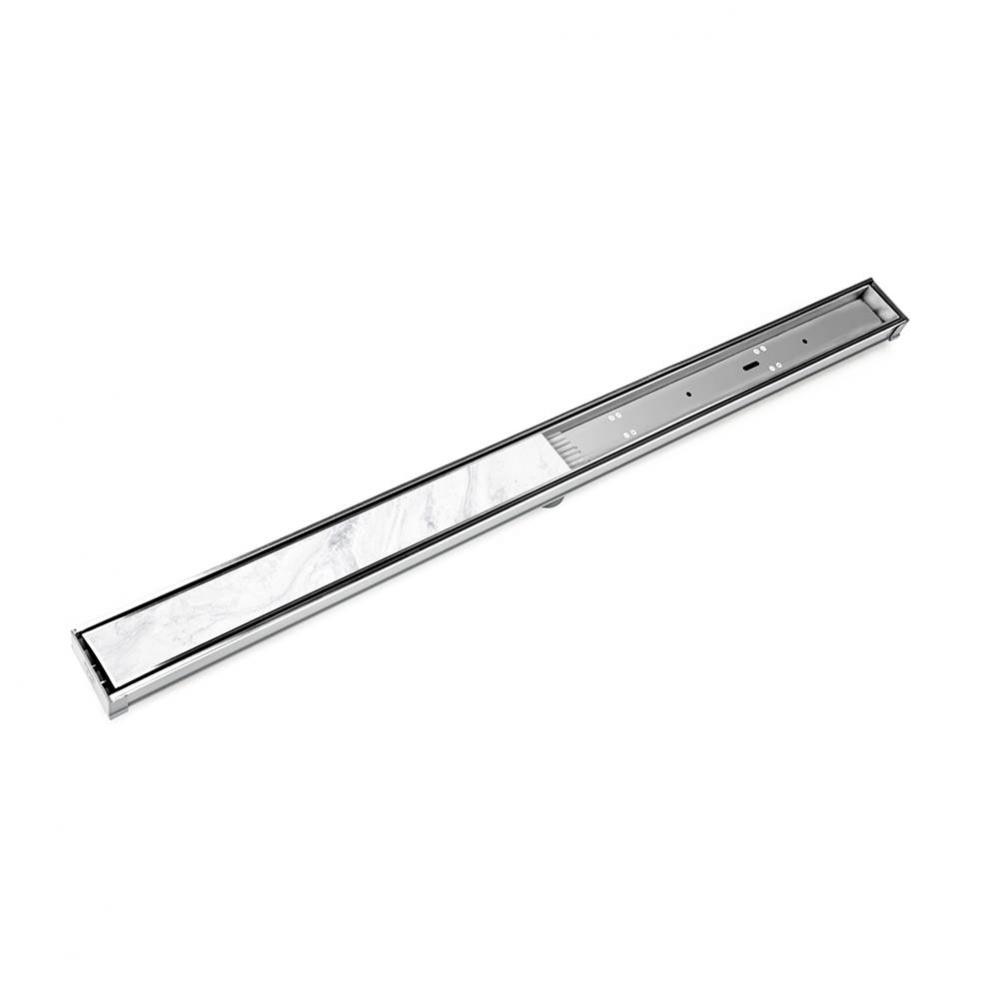 60'' S-PVC Series Low Profile Complete Kit with 2 1/2'' Tile Insert Frame in P