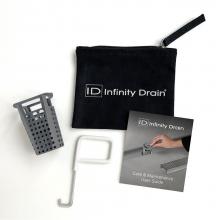 Infinity Drain HMK-38-A - Hair Maintenance Kit. Includes maintenance guide, AKEY Lift-out key, and HB 32 Hair Basket.