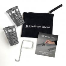 Infinity Drain HMK-65-2A - Hair Maintenance Kit. Includes maintenance guide, AKEY Lift-out key, and (2) HB 65 Hair Basket in