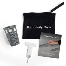 Infinity Drain HMK-C2-W - Hair Maintenance Kit. Includes maintenance guide, WKEY Lift-out key, and HB 65 Hair Basket.