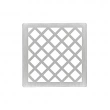 Infinity Drain XS 4 SS - 4'' x 4'' Criss-Cross Pattern Decorative Plate for X 4, XD 4, XDB 4 in Satin S