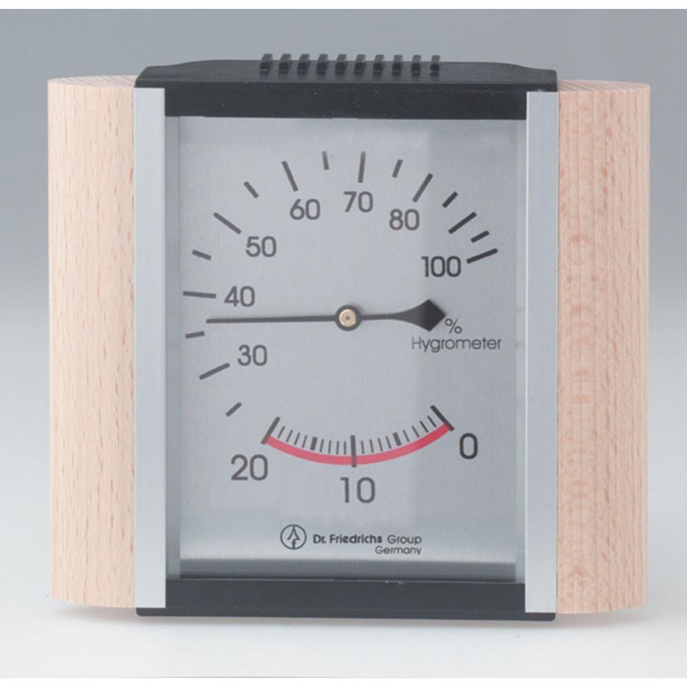 Hygrometer: Wood Trim / Metallic Face