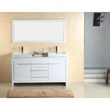 Adornus ALEXA-60-HGW-C - Alexa Double Vanity, High Gloss White