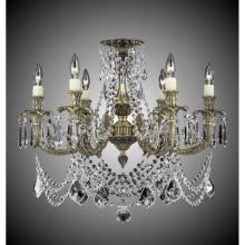 American Brass And Crystal FM2066-ATK-21S-ST - 6 Light Finisterra with draping Flush