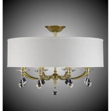 American Brass And Crystal FM5497-O-37G-ST-CF - 32 inch Kensington Empire Drum Shade Flush