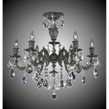 American Brass And Crystal FM9743-AS-02G - 6 Light Marlena Flush
