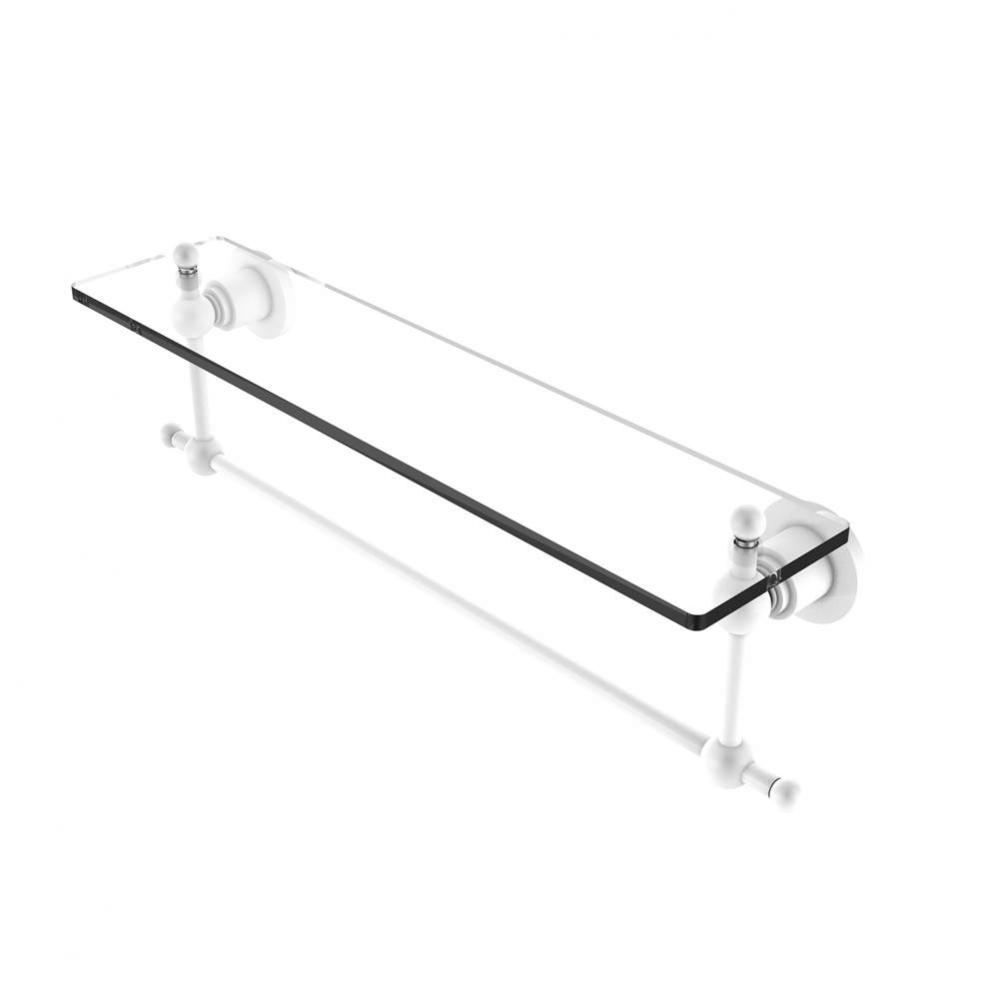 Astor Place 22 Inch Glass Vanity Shelf with Integrated Towel Bar