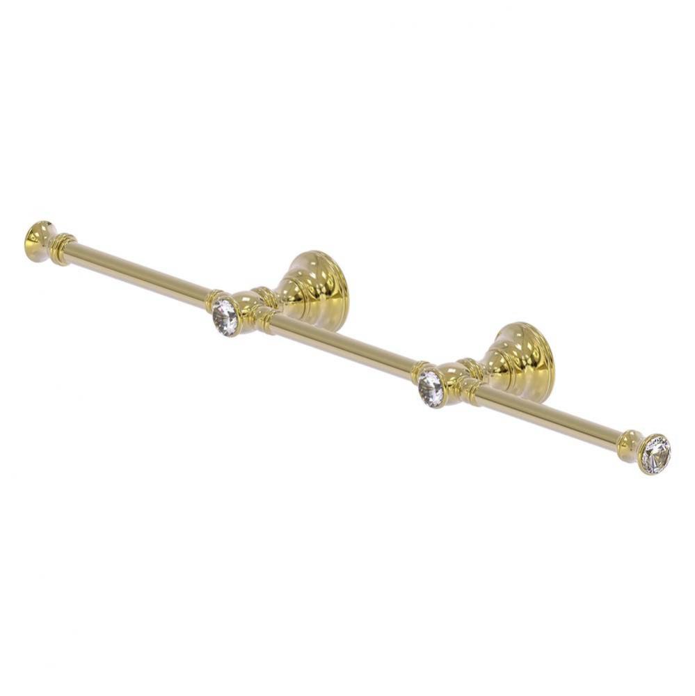 Carolina Crystal Collection 3 Arm Guest Towel Holder - Unlacquered Brass