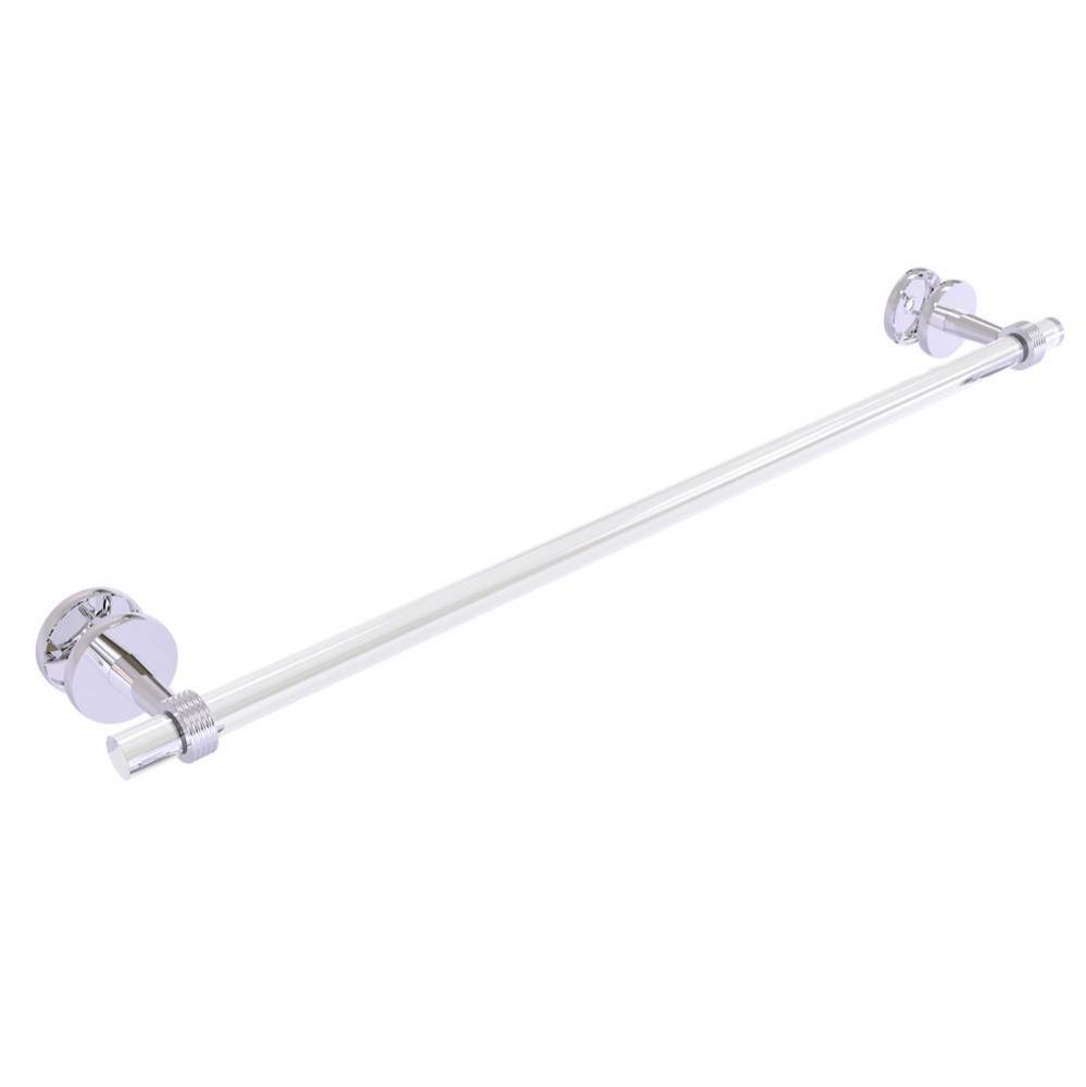 Clearview Collection 30 Inch Shower Door Towel Bar with Groovy Accents