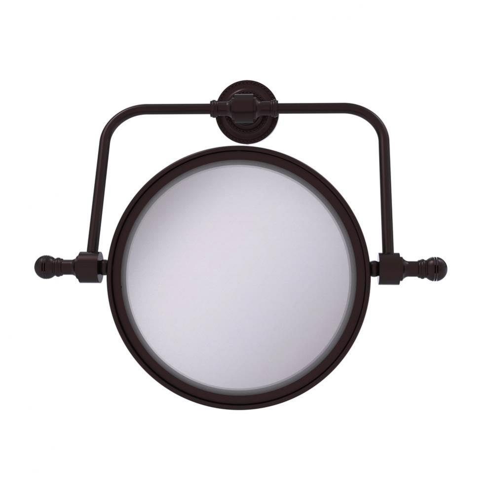 Retro Dot Collection Wall Mounted Swivel Make-Up Mirror 8 Inch Diameter with 3X Magnification