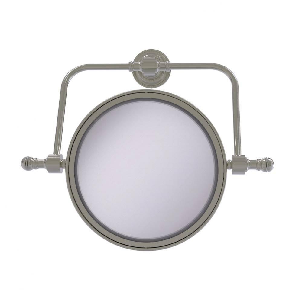 Retro Dot Collection Wall Mounted Swivel Make-Up Mirror 8 Inch Diameter with 4X Magnification