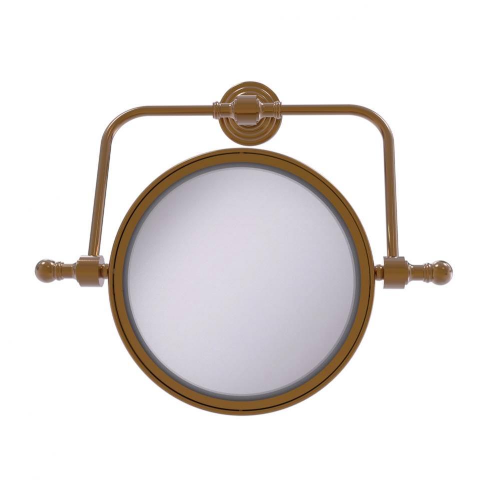 Retro Wave Collection Wall Mounted Swivel Make-Up Mirror 8 Inch Diameter with 4X Magnification