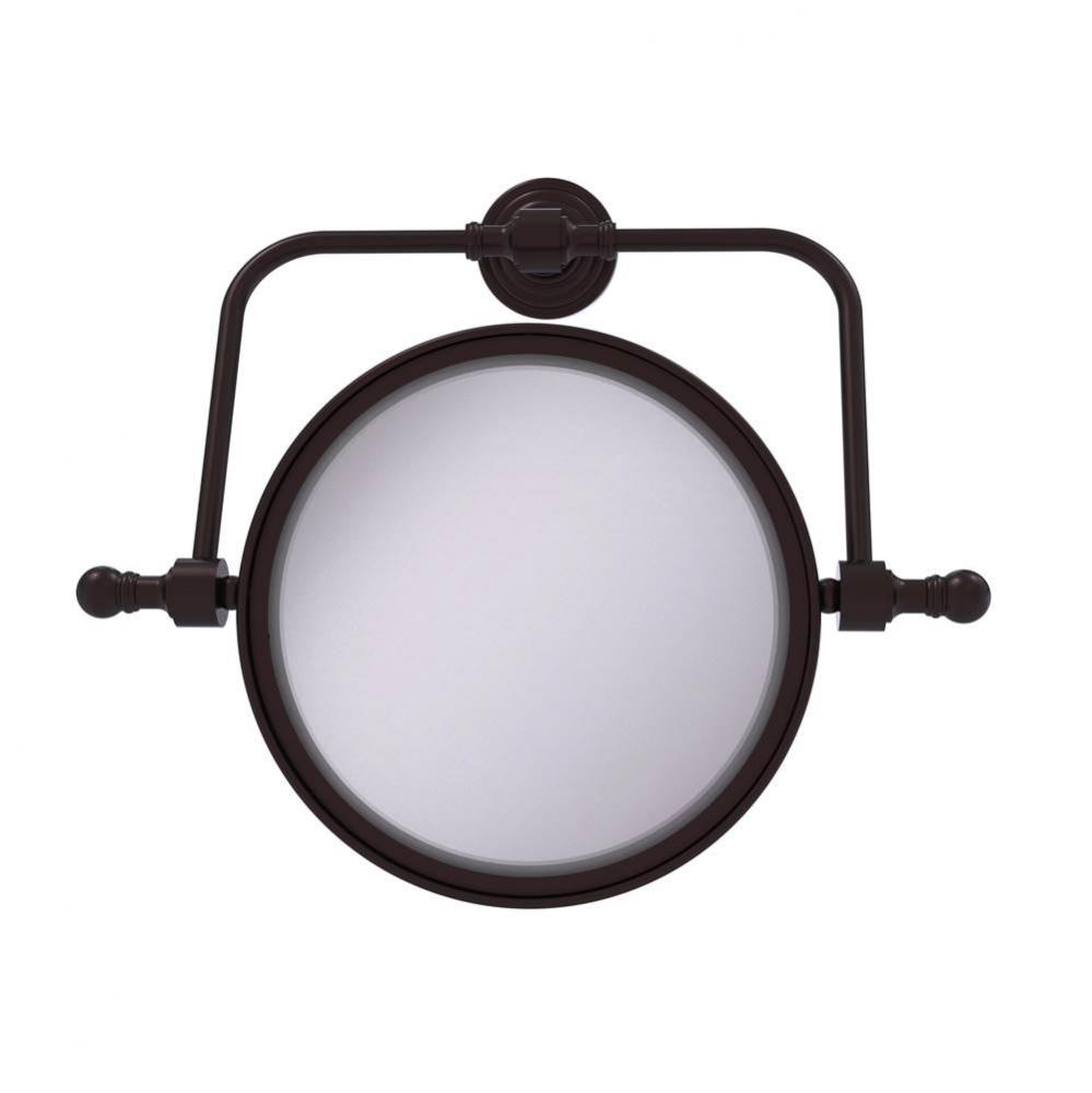 Retro Wave Collection Wall Mounted Swivel Make-Up Mirror 8 Inch Diameter with 5X Magnification